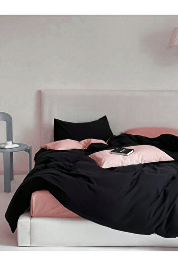 CAQQA Double Elastic Sheet Duvet Cover Set| Black - Candy