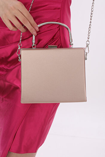womenacs Powder Color Fabric Material Women's Evening Dress Clutch Portfolio Bag