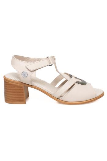 Mammamia D24Ys-1460Z Heeled Off-White Women's Sandals