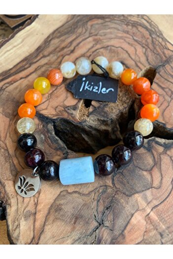 NehirTaş Certified Zodiac Sign Bracelet (Traditional Birth Stones Gemini Sign Bracelet)