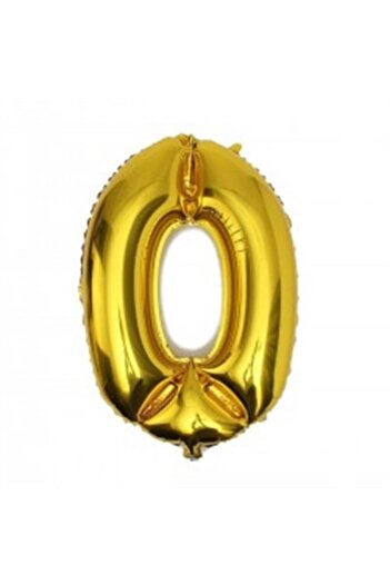 Deniz Party Store 40" Inch 100 cm (0) Zero Number Foil Balloon Gold Gold
