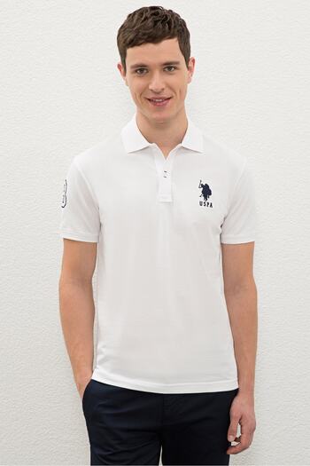 U.S. Polo Assn. Ανδρικό λευκό μπλουζάκι