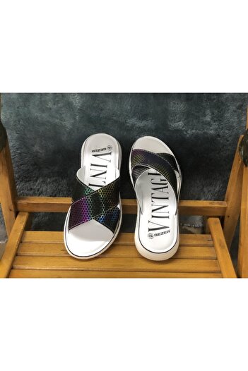 GEZER Colorful Cross Honeycomb Patterned Women's Sport Slippers