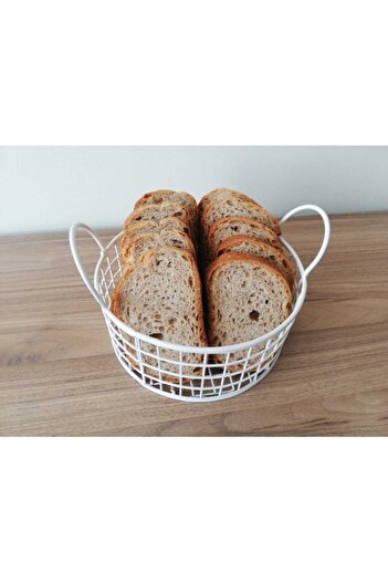 GO DEKOR White Round Wire Bread Basket
