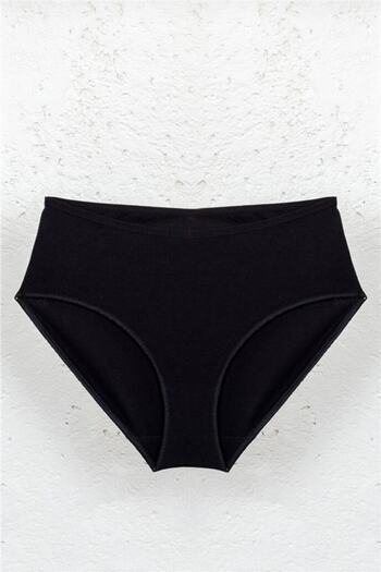 BSM 12 Pcs Women's Black Modal Cotton High Quality Natural Kilot Batokom High Waist Panties