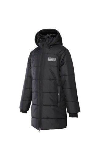 hummel Cason Girl's Black Hooded Puffer Jacket