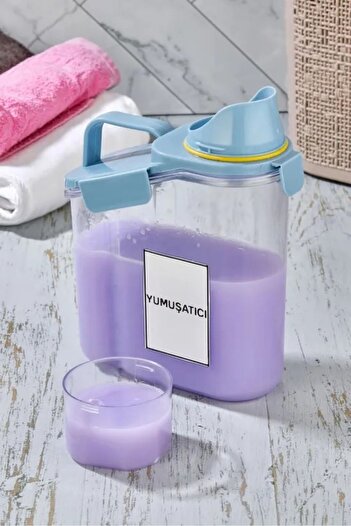 PİNO LADİNO 4'lü Sıvı Toz Deterjan Saklama Kabı Banyo Organizer Çok Amaçlı Saklama Kutusu 2 Lt