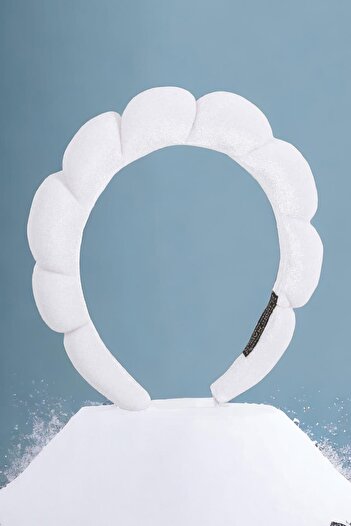 TAKIŞTIR Spa White Color Hair Band - Towel Crown