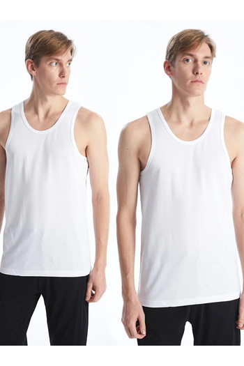LC Waikiki LCW DREAM U-Neck Combed Cotton Men's Undershirt, 2-pack