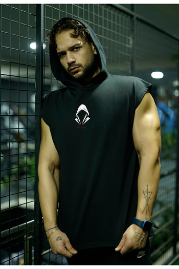 Oxlade Ood Athlete Athlete Μαύρη κουκούλα Sports Gym Athlete Athlete 100% βαμβάκι ®