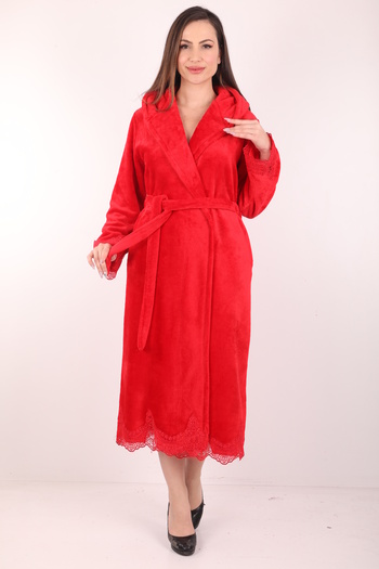 Wild Love Women's Hooded Lace 100% Bamboo Dressing Gown