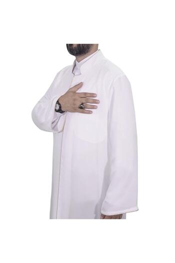 Akıncı Tekstil Judge Collar Puff Bone Yellow Piping, Ecru, Stylish and Elegant Clothing Option