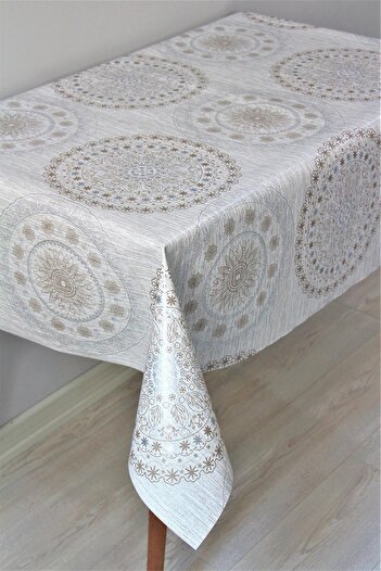 DDHOME Fiber Lined Wipeable PVC Oilcloth Tablecloth Ottoman - 06-e5
