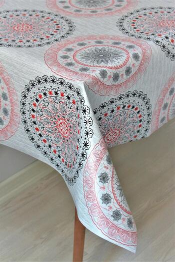 DDHOME Fiber Lined Wipeable PVC Oilcloth Tablecloth Ottoman - 06-e5