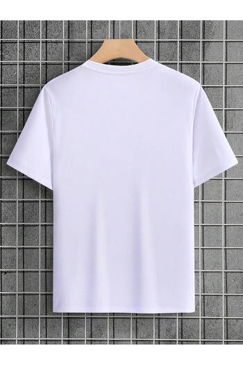 Jose Clothing Μπλουζάκι Unisex Λευκό εμπριμέ από οργανικό βαμβάκι Oversize κοντό μανίκι