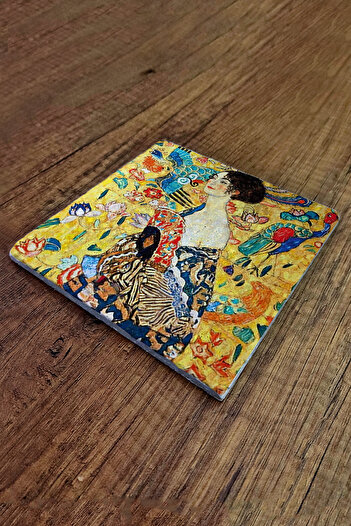 Begoloni Stone Decor Natural Stone Trivet 15x15cm Gustav Klimt Works Printed Stone Trivet