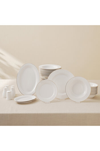 Karaca Lexi Gold 56-teiliges Tafelgeschirr-Set für 12 Personen Geschirrset 6 Personen mit Tasse