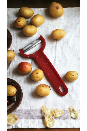 Solingen Stainless Steel Mouth Peeler Fruit Vegetable Peeler Red