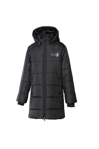 hummel Cason Girl's Black Hooded Puffer Jacket