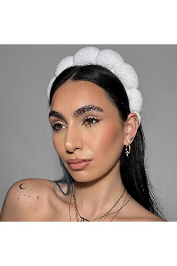 TAKIŞTIR Spa White Color Hair Band - Towel Crown