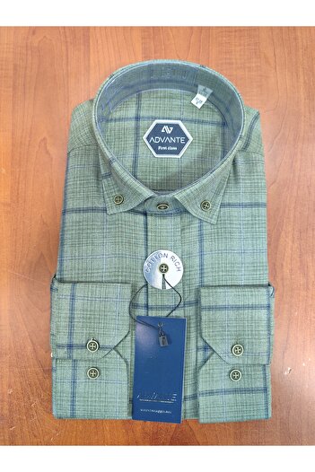 ADVANTE LONG SLEEVE POCKET COLLAR BUTTONED CLASSIC MEN'S SHIRT