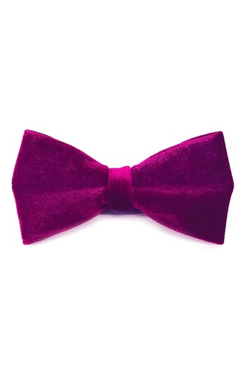 Sade Kravat Fuchsia Purple Plain Plain Velvet Bow Tie P348
