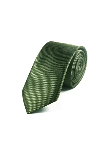 Sade Kravat Khaki Green Plain Slim Tie 4493 Khaki Green