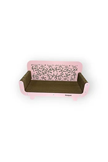 Rotipet Cardboard Cat Scratching Patterned Sofa Candy Pink 59x30x25cm