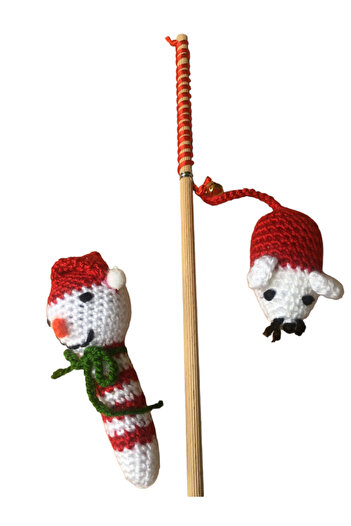 Be Cat Cat Fishing Rod Teeth Scratching Two-in-One Toys Amigurimi, Knitting