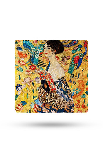 Begoloni Stone Decor Natural Stone Trivet 15x15cm Gustav Klimt Works Printed Stone Trivet