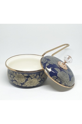 Avşar Enameled Evim 16 cm 900 ml Navy Blue Enameled Sauce Bowl