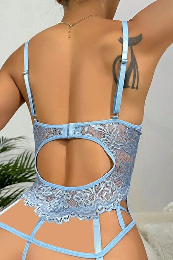 For Dreams 8462 Lace Detailed Underwire Garter Set