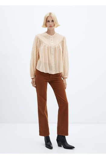 MANGO Woman Buttoned Blouse with Flywheel Sleeves
