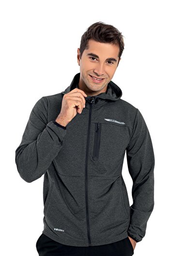 Crozwise Erkek Kapüşonlu Sweatshirt İki İplik 6041