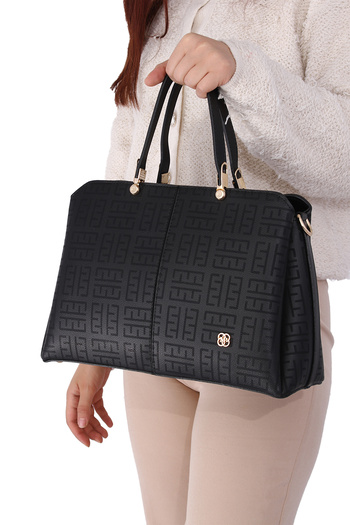 By Hakan Miami Polo Club-1226 Women's Shoulder Bag Black-black Printed
