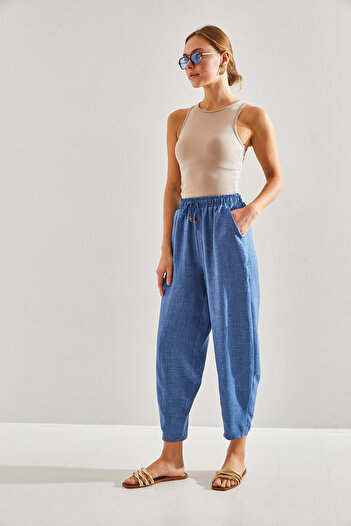 Bianco Lucci Women's Elastic Waist Trousers