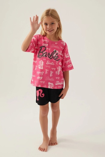 Barbie BARBIE LICENSED CREW ΛΑΙΜΟΣ ΚΟΝΤΟΜΑΝΙΚΙ ΣΕΡΒΙΤΣΕΡ ΑΓΟΡΙ ΚΟΡΙΤΣΙ ΣΟΡΤΣ ΠΙΤΖΑΜΑ ΣΕΤ 1705