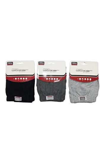 Öztaş Underwear Ανδρικό μπόξερ μονό ζέρσεϊ με κρυφό καουτσούκ 3 τεμαχίων