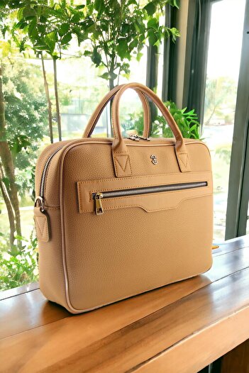 QUB CLUB Χαρτοφύλακας φορητού υπολογιστή Unisex Tan 15,6 ιντσών