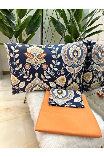 micoton 100% Cotton Double Elasticless Sheet and Pillow Set
