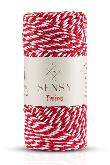 SENSY Premium 100 Meters 100 G Red White Package Rope Gift Packing Rope Martentica Rope Twine Baker