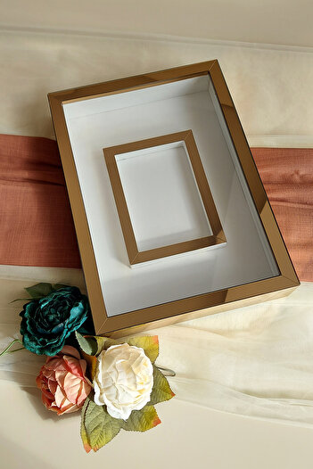 hobicehayaller 25x35 Cm Memory Frame with Photo Section!New Fashion Rose Boxes!Promise Engagement Flower Design!
