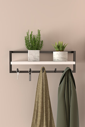 AJU Modern Coat Rack Wall Hanger - Hall Hallway Kitchen Bathroom Towel Clothes Key Hanger