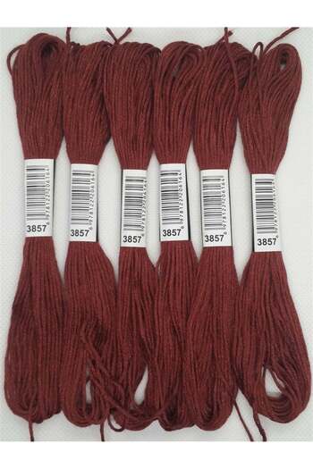 ALMİŞ 6Pcs Single Color Etamine Cross Stitch Bracelet Brazilian Embroidery Floss 10