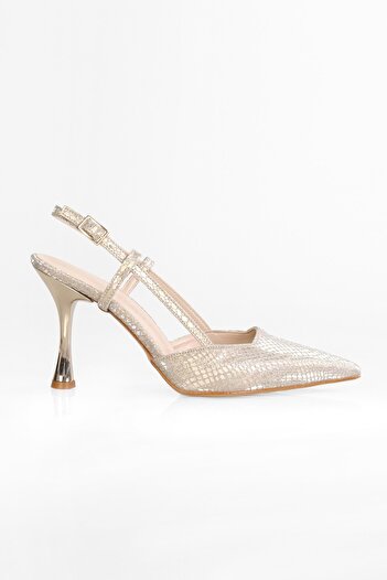 Shoeberry Stiletto pentru femei Tony Gold Honeycomb model