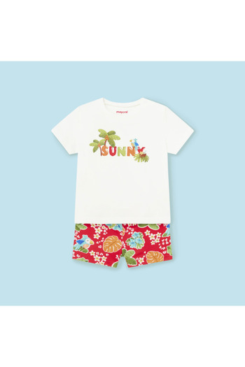 MAYORAL Baby Boy Swimsuit T-shirt Set Red L24Y1648