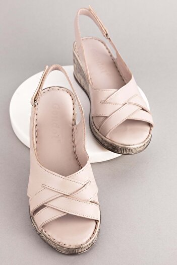 Gondol Genuine Leather Wedge Heels Soft Sole Comfortable Sandals Irm.06