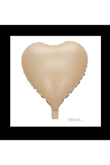 Deniz Party Store Retro Beige Dark Cream Heart Foil Balloon 18 Inch 45 cm 1 Piece