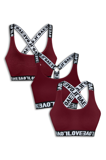 HNX Cotton Love Rubber Removable Covered Women's Sports Bustier 2 Pcs