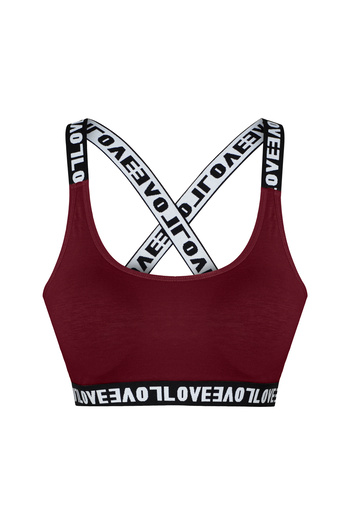 HNX Cotton Love Rubber Removable Covered Women's Sports Bustier 2 Pcs